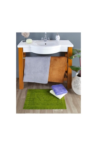 Ayak Havlusu Paspas Kaydırmaz Kahve Jakarlı 45x65 Banyo Havlusu