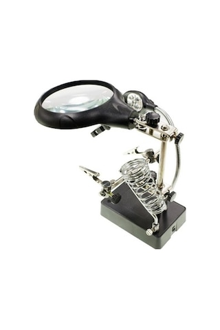 Emes Robotik Büyüteçli Led Işıklı Havya Sehpası