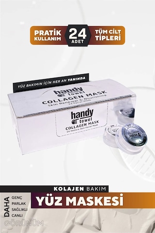 Handytowel Kolajen Kağıt Yüz Maskesi 24'lü