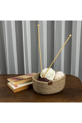 Naturalove Dekoratif Jüt Sepet - Oval / Küçük Boy