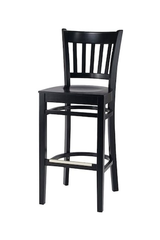Roma Ahşap Bar Sandalyesi Siyah
