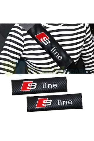 Audi S Line Logo Arma Emniyet Kemer Pedi Nakış Karbon 2 Adet