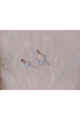 Hdmarketim Swarovski Taşlı İncili Doğa Temalı Küpe Çok Renkli