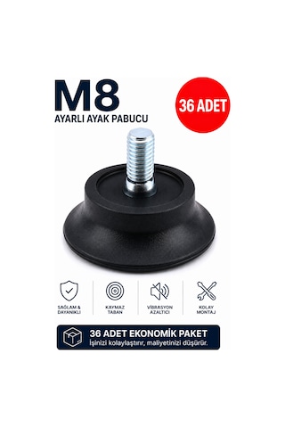 Usta Mekan Bingo Ayak Vidalı Sehpa, Masa Ayak Metrik 8 36 Adet Gri