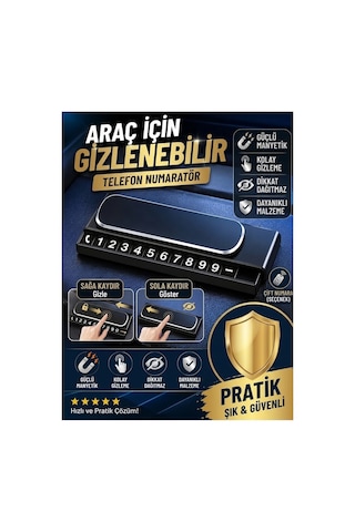 Araç Numaratör Fosforlu Geçici Park Numaratörü Kayar Kapak Kapanır Şık Numaratör Tüm Araçlara Uyumlu