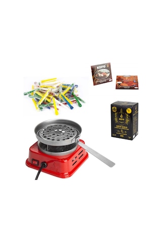 Kefo Mini Kare Elektrikli Ocak+Kefo Gold Kömür+Sipsi+Folyo (405449486)