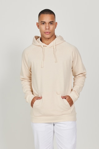 AC&Co / Altınyıldız Classics Erkek Bej %100 Pamuk Standart Fit Normal Kesim Kapüşonlu Uzun Kollu Sweatshirt Bej