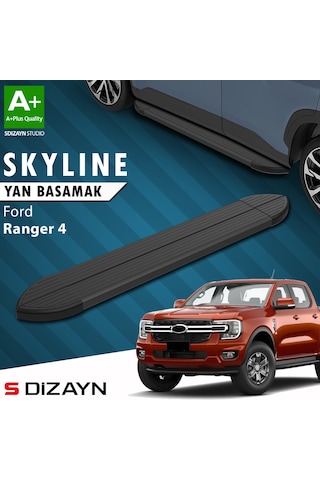 S-dizayn Ford Ranger 4 Skyline Siyah Yan Basamak 203 Cm 2023 Üzeri A+ Kalite