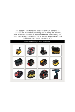 Kosona 18v-20v Lityum Pil Dönüştürücü, Farklı Markalar Arası Adaptör Dewalt-makita Vb. , Araçların Çalışma Süresini Uzatır