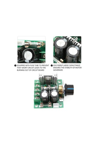 Dianziye 12v-40v 10a Pwm Dc Motor Hız Kontrolcü Modülü - Devir Ayarı, Kısa Devre Ve Ters Bağlantı Koruma, Hızlı Kablolama