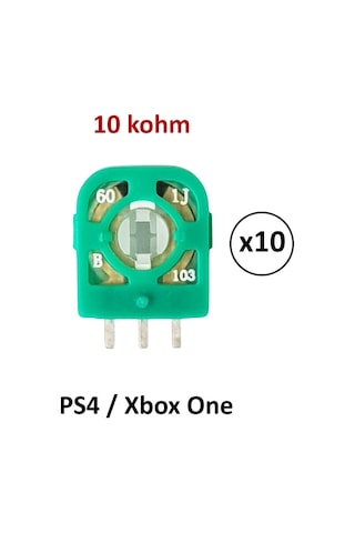 10 Adet Ps4 Xbox One 10k Mikro Direnç Potans Switch Yeşil
