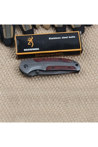 Kişiye Özel Gerber Serisi Avcı Tip Kamp Çakısı 21 Cm - Ahşap Sap Çok Renkli