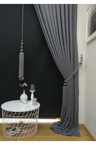 Evdepo Home Gri Fon Perde Tek Kanat (540505429) Gri