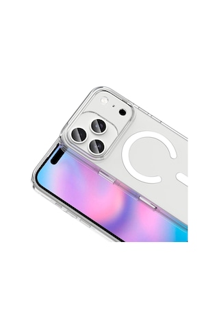 Apple Uyumlu iPhone 17 Pro Magsafe Özellikli Sert Royal Şeffaf Telefon Kılıfı Şeffaf