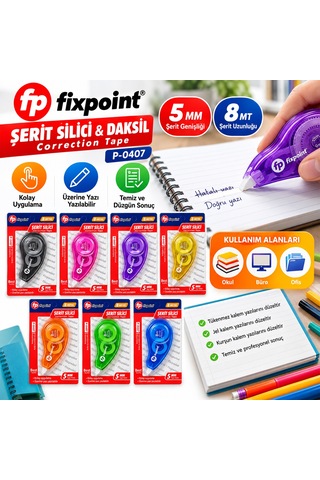 Diyarı Fırsat P-0407 Şerit Silici Daksil 5 Mm X 8 M 24'lü Paket Kp-14-0264