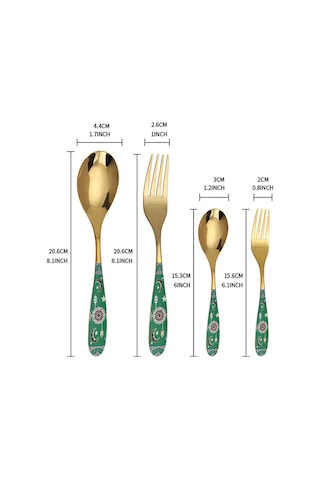 Çatal Bıçak Takımı Sofra Takımı Yeşil Diğer