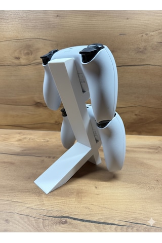 Ps5 Dualsense Oyun Kolu Standı 2 Li Dikey Tutucu 3d Baskı, Şık Ve Dayanıklı Tasarım 20x15x4 Cm Beyaz