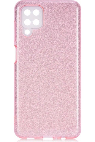 Samsung Uyumlu Galaxy A12 Kılıf Zore Shining Silikon Rose Gold