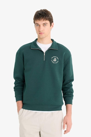 Defacto Boxy Fit Dik Yaka Fermuarlı Baskılı Sweatshirt E9416ax25augn536 Yeşil