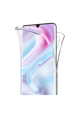 Teknomoda Xiaomi Mi Note 10 360 Derece Kılıf Silikon Şeffaf Ön Arka