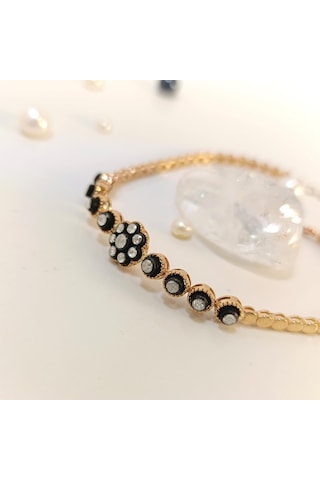 0.43ct Elmas Gül Modeli Bileklik Künye 8 Ayar Altın Hd Videolu