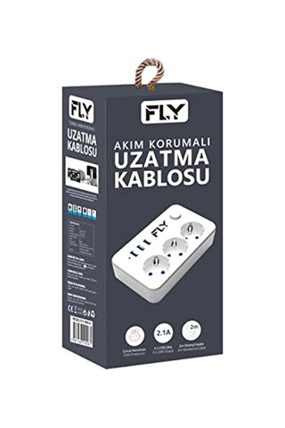 3406 Termal Akım Korumalı Çocuk Korumalı 3 X Usb 2mt Uzatma Kablosu 3nanlü Priz Beyaz 0