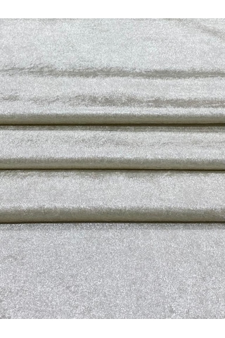 Enesar Home Parlak Kadife Krem Kumaş Döşemelik Kumaş (Likrasiz & Astarli) 100 x 140 cm