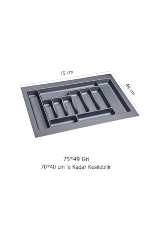Çekmece İçi Kaşıklık ve Kepçelik Set 75 x 49 cm Gri