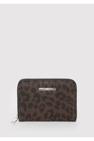Mavi - Leopar Baskılı Kahverengi Cüzdan 1913678-70221 Kahverengi