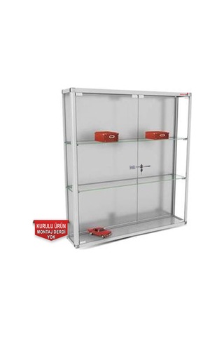 Camlı Vitrin - Cam Dolap - Camlı Koleksiyon Vitrini - Kurulu Ürün 100x100x20