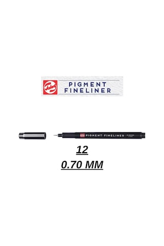 Teknik Çizim Kalemi Pigment Fineliner Kalem Siyah 12 0.70mm
