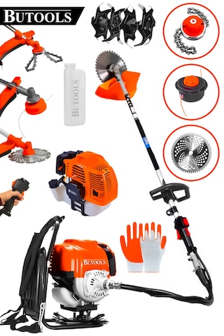 Butools BS-24 Sırt Tipi Turuncu Benzinli Motorlu Ot Çalı Tırpanı Çim Biçme Makinesi
