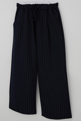 Breeze Kız Çocuk Pantolon Pinstripe Çizgili Çift Bel Detaylı 8-14 Yaş, Lacivert