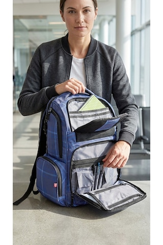 Sol - Crosshatch Unisex Sırt Çantası Mavı/sıyah