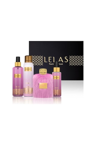 Lelas 1580 Pinky Siyah Kutulu Hediyelik Set Parfüm + Deodorant + Vücut Spreyi + Saç Spreyi
