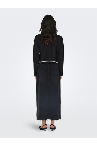 Only Onlchıck Stıtch Ls Hıghneck Knt Noos Kadın Siyah Kazak - 15329963 Siyah
