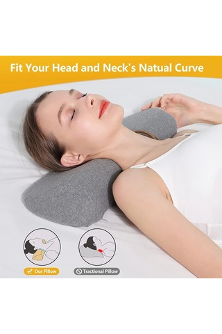 Servikal Yastık, Hafızalı Köpük Kontur Yastığı, Yan Uyuyan Yatak Gri