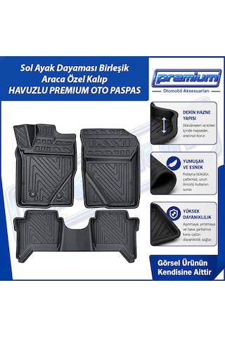 Ford Ranger Paspas Araca Özel 2023 Sonrası İçin Derin Havuzlu Premium Oto Paspas