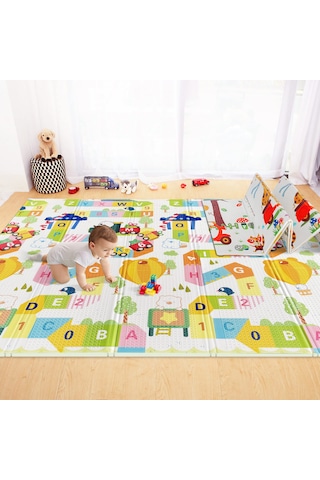 Delt Katlanabilir Çocuk Bebek Oyun Matı Oyun Aktivite Halısı - 150x200x1 Cm Çantalı