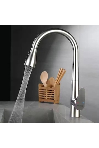 Fause Spiralli Eviye Bataryası Pull Down 3 Fonksiyonlu Kte125 Krom