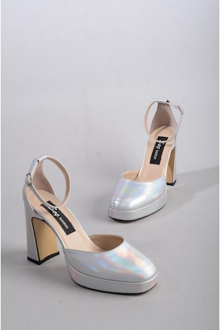 Seç Kundura Seç 8249 Platformlu Topuklu Kadın Ayakkabı Topuk: 9,5 Cm Platform: 2 Cm Gümüş - 40 Gümüş