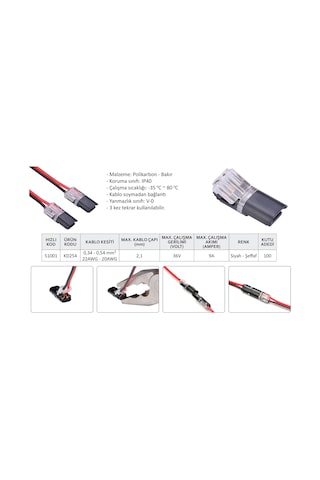 Nexo Soket Tipi Hızlı Kablo Birleştirme Konnektörü 1 Adet