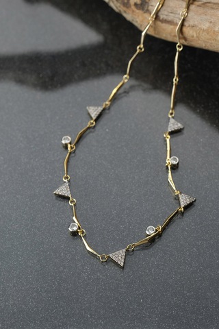 Çildan Womens Zirkon Taşlı Gold Kolye