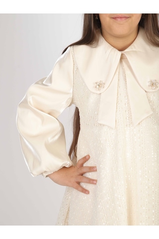 Xo Kids Kız Çocuk Elbise 7-11 Yaş 26571 Bej