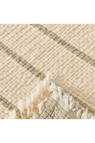 Evidea Soft Serena Çift Kişilik Yatak Örtüsü - Ekru / Haki - 230x250 Cm Ekru / Haki