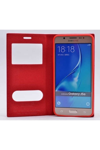 Galaxy Uyumlu J5 2016 Kılıf Elite Kapaklı Suni Deri Kılıf