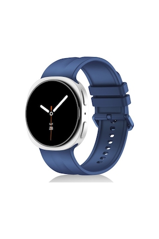 Samsung Galaxy Watch 9 40mm Uyumlu Krd-159 22mm Silikon Kordon - Lacivert