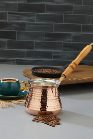 Cooker 550 Ml Dövme Bakır El Yapımı Cezve Kahve Cezvesi Bk016