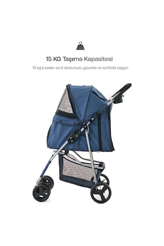 Justie Pet Petronas Kedi & Köpek Arabası 82 x 46 x 99 CM