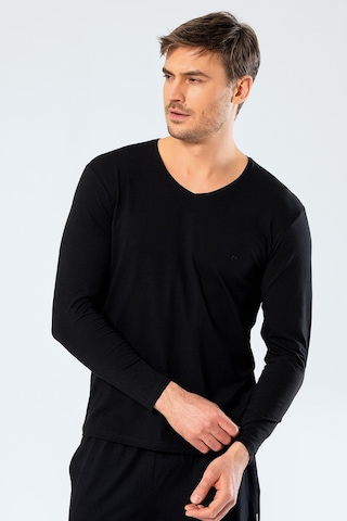Cacharel Erkek V Yaka Uzun Kollu T-shirt 1334/siyah